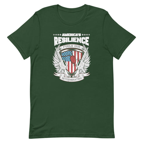 America's Resilience Fuels Our Determination Unisex t-shirt - Mainstream Freedom