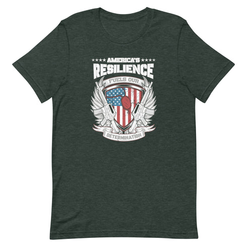 America's Resilience Fuels Our Determination Unisex t-shirt - Mainstream Freedom
