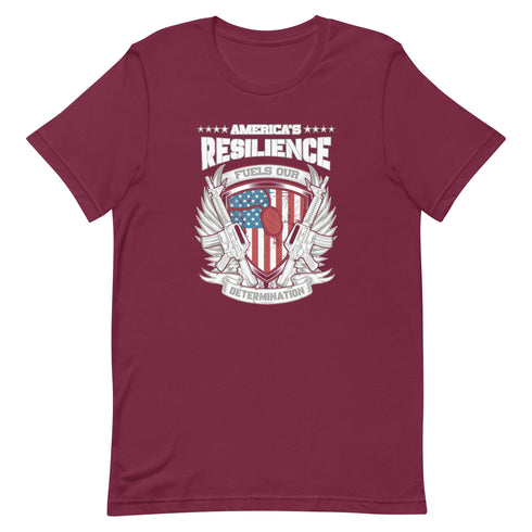 America's Resilience Fuels Our Determination Unisex t-shirt - Mainstream Freedom