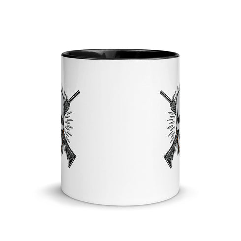 Skull with Guns and Bullets Mug with Color Inside - Mainstream Freedom