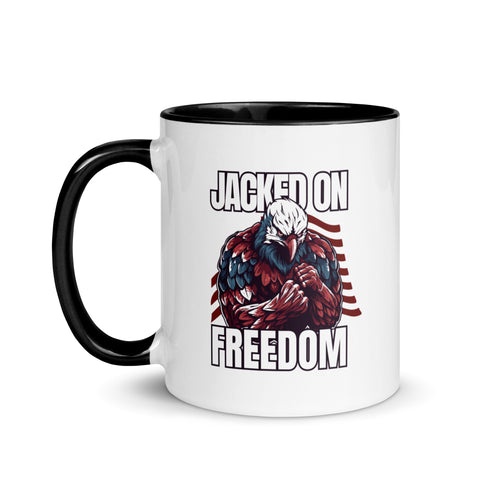 Jacked On Freedom Mug with Color Inside - Mainstream Freedom