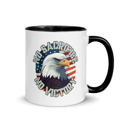 No Sacrifice No Victory Mug with Color Inside - Mainstream Freedom