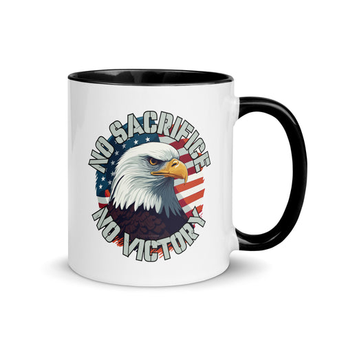 No Sacrifice No Victory Mug with Color Inside - Mainstream Freedom