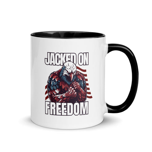 Jacked On Freedom Mug with Color Inside - Mainstream Freedom