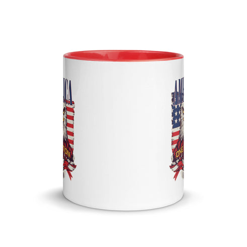 America One Nation Under God Mug with Color Inside - Mainstream Freedom