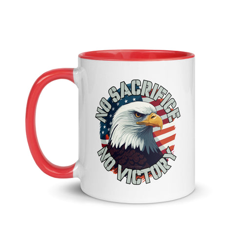 No Sacrifice No Victory Mug with Color Inside - Mainstream Freedom