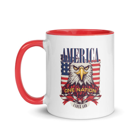 America One Nation Under God Mug with Color Inside - Mainstream Freedom