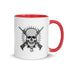Skull with Guns and Bullets Mug with Color Inside - Mainstream Freedom