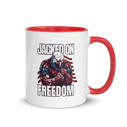 Jacked On Freedom Mug with Color Inside - Mainstream Freedom
