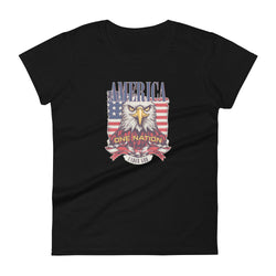 America One Nation Under God Women's short sleeve t-shirt - Mainstream Freedom