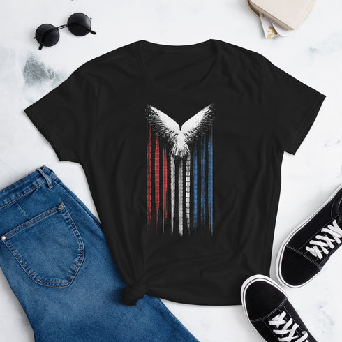 American Patriot Eagle Symbol Women's short sleeve t-shirt - Mainstream Freedom