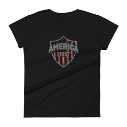 America First Women's short sleeve t-shirt - Mainstream Freedom