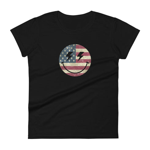 Patriot Smiley Women's short sleeve t-shirt - Mainstream Freedom