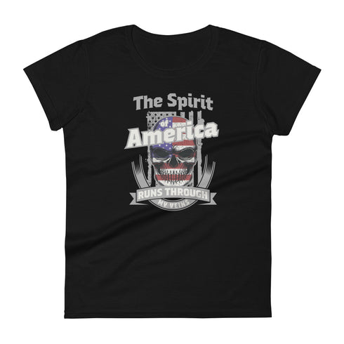 The Spirit of America Runs Through My Veins Women's short sleeve t-shirt - Mainstream Freedom