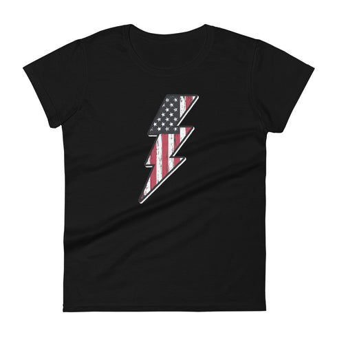 Lightning Bolt America Women's short sleeve t-shirt - Mainstream Freedom