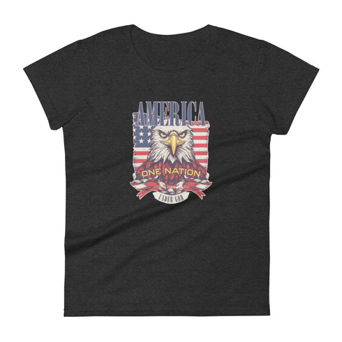 America One Nation Under God Women's short sleeve t-shirt - Mainstream Freedom