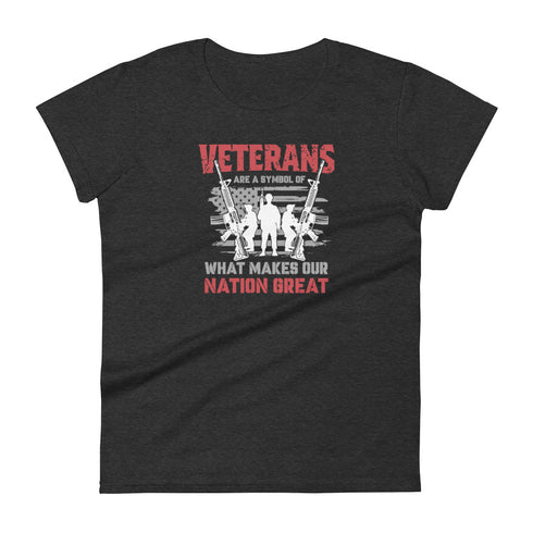 Veterans are a Symbol Of What Makes Our Nation Great Women's short sleeve t-shirt - Mainstream Freedom