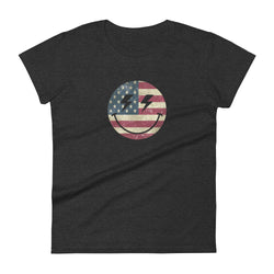 Patriot Smiley Women's short sleeve t-shirt - Mainstream Freedom