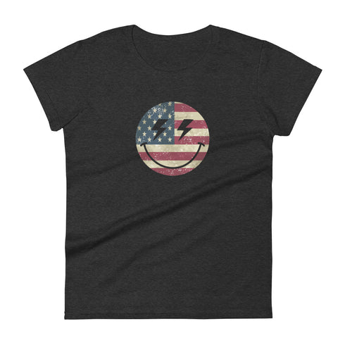 Patriot Smiley Women's short sleeve t-shirt - Mainstream Freedom