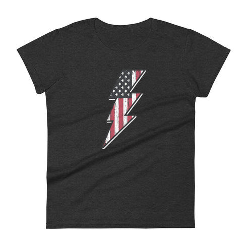 Lightning Bolt America Women's short sleeve t-shirt - Mainstream Freedom