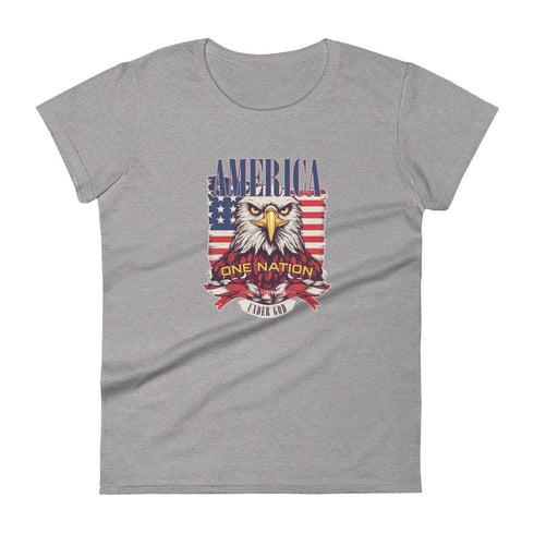 America One Nation Under God Women's short sleeve t-shirt - Mainstream Freedom