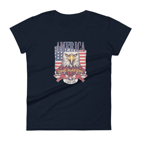 America One Nation Under God Women's short sleeve t-shirt - Mainstream Freedom