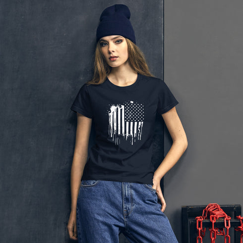 American Flag Women's short sleeve t-shirt - Mainstream Freedom