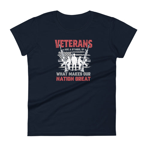 Veterans are a Symbol Of What Makes Our Nation Great Women's short sleeve t-shirt - Mainstream Freedom