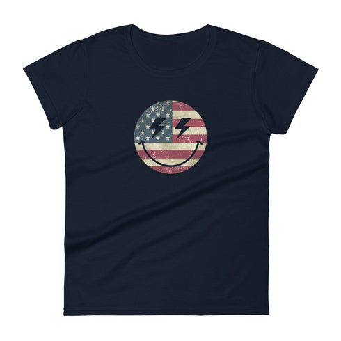Patriot Smiley Women's short sleeve t-shirt - Mainstream Freedom