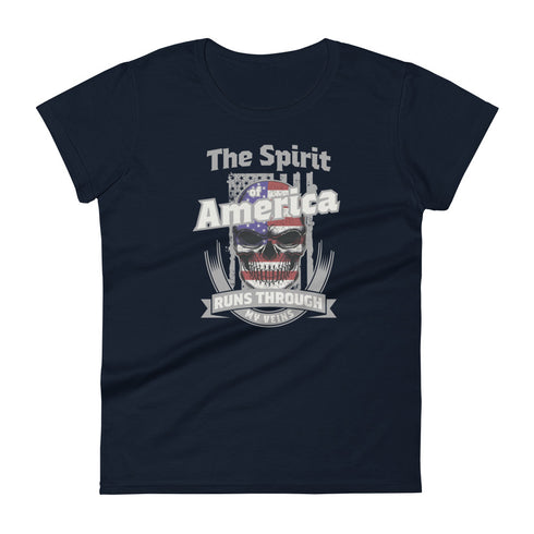 The Spirit of America Runs Through My Veins Women's short sleeve t-shirt - Mainstream Freedom
