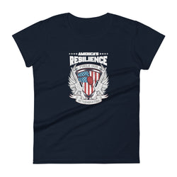 America's Resilience Fuels Our Determination Women's short sleeve t-shirt - Mainstream Freedom