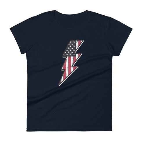 Lightning Bolt America Women's short sleeve t-shirt - Mainstream Freedom