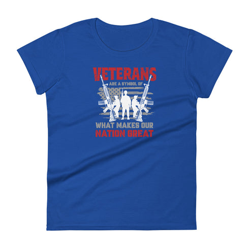 Veterans are a Symbol Of What Makes Our Nation Great Women's short sleeve t-shirt - Mainstream Freedom