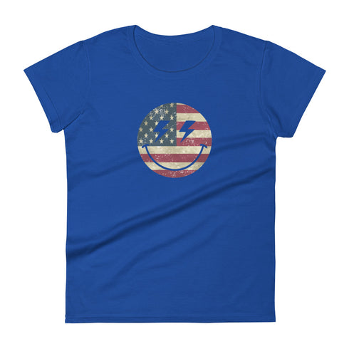 Patriot Smiley Women's short sleeve t-shirt - Mainstream Freedom