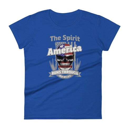 The Spirit of America Runs Through My Veins Women's short sleeve t-shirt - Mainstream Freedom