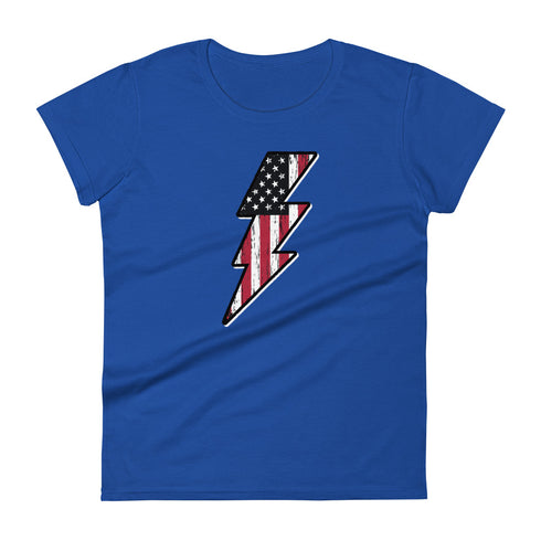 Lightning Bolt America Women's short sleeve t-shirt - Mainstream Freedom