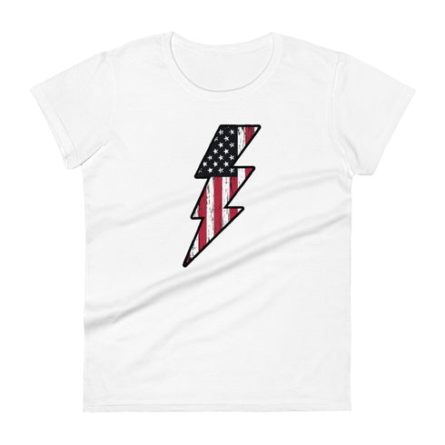Lightning Bolt America Women's short sleeve t-shirt - Mainstream Freedom