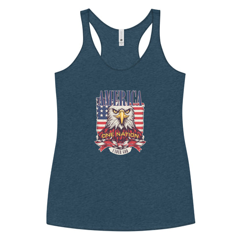 America One Nation Under God Women's Tank Top - Mainstream Freedom