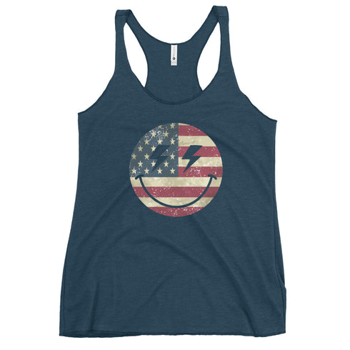 Patriot Smiley Women's Tank Top - Mainstream Freedom