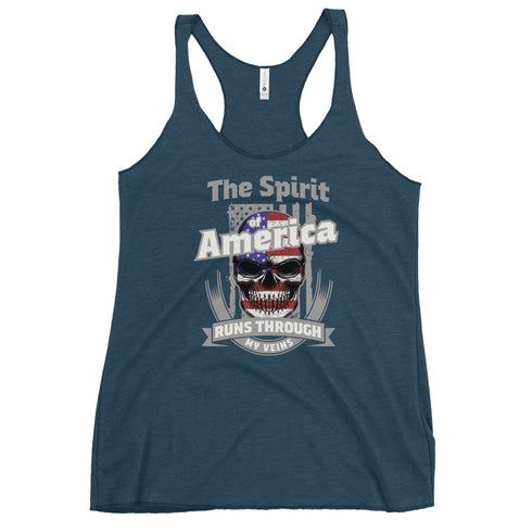 The Spirit of America Runs Through My Veins Women's Tank Top - Mainstream Freedom
