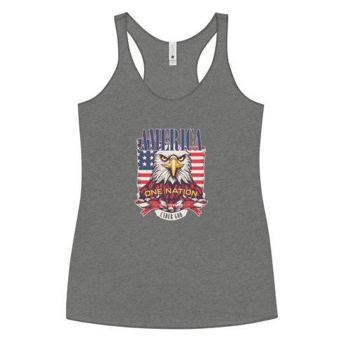 America One Nation Under God Women's Tank Top - Mainstream Freedom