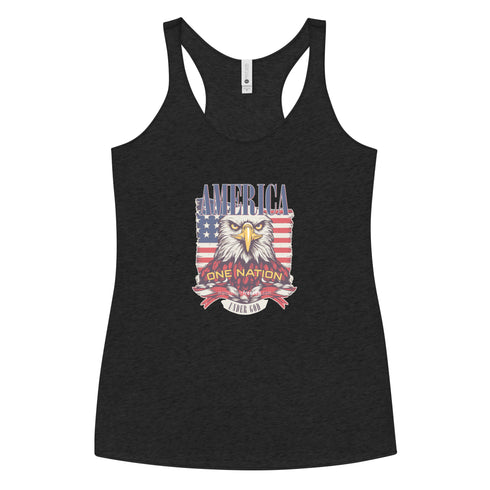 America One Nation Under God Women's Tank Top - Mainstream Freedom