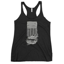 American Flag and Car Women's Tank Top - Mainstream Freedom