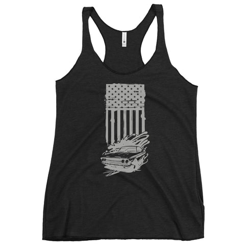 American Flag and Car Women's Tank Top - Mainstream Freedom