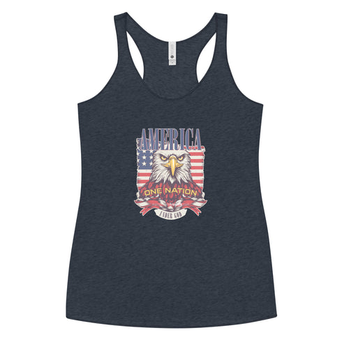 America One Nation Under God Women's Tank Top - Mainstream Freedom