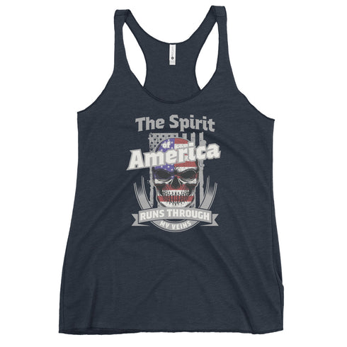 The Spirit of America Runs Through My Veins Women's Tank Top - Mainstream Freedom