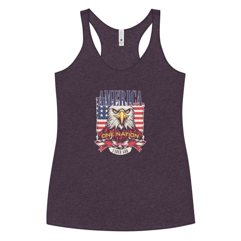 America One Nation Under God Women's Tank Top - Mainstream Freedom