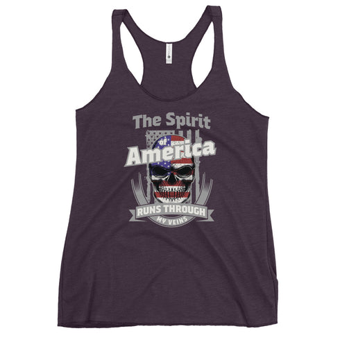 The Spirit of America Runs Through My Veins Women's Tank Top - Mainstream Freedom