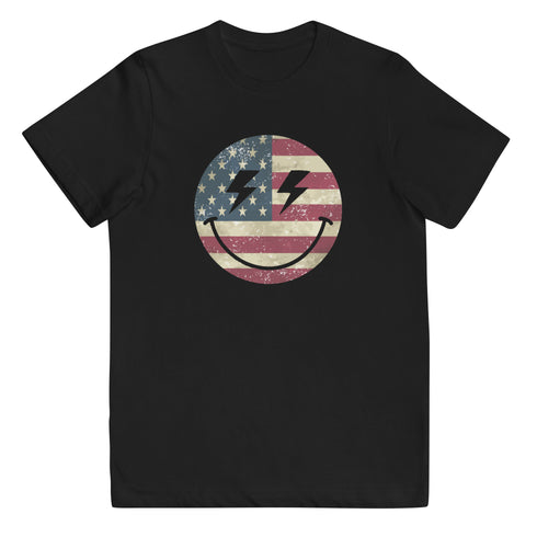 Patriot Smiley Youth jersey t-shirt - Mainstream Freedom