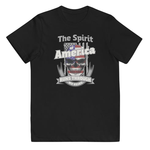 The Spirit of America Runs Through My Veins Youth jersey t-shirt - Mainstream Freedom